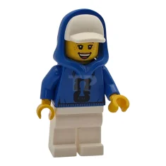 LEGO Voetbalspektakel - vrouw, blauwe hoodie met zwart FIFA WK 2026-logo,…