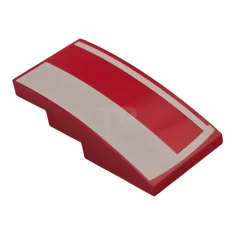 LEGO Slope, Curved 4 x 2 with White Rectangle and Lines…