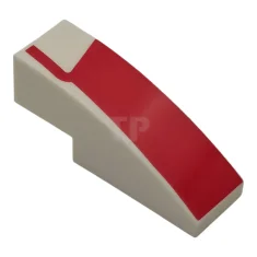 LEGO Slope, Curved 3 x 1 with Red Panel and Line…