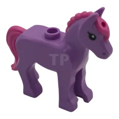 LEGO Horse, Foal with Stud on Back with Molded Dark Pink…