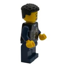 LEGO Police - City Officer Male, Black Safety Vest with Silver…