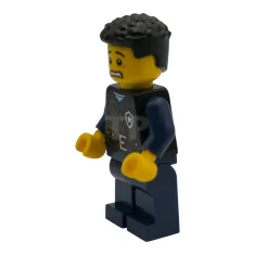 LEGO Police - City Officer Male, Black Safety Vest with Silver…