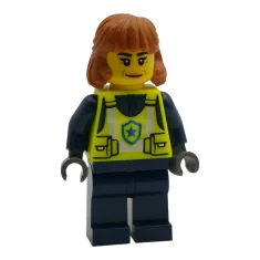 LEGO Police - City Officer Female, Neon Yellow Safety Vest, Dark…