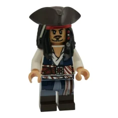 LEGO Captain Jack Sparrow - White Shirt, Dark Blue Plain Vest,…