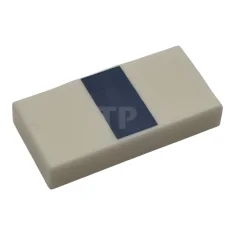 LEGO Tile 1 x 2 with Dark Blue Stripe Pattern