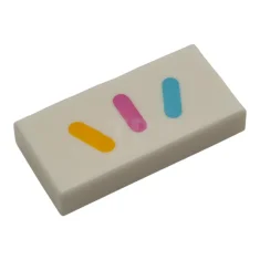 LEGO Tile 1 x 2 with Bright Light Orange, Magenta, and…