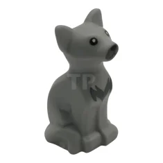 LEGO Gatto seduto con occhi neri, muso grigio-blu scuro e motivo…