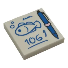 LEGO Tegel 2 x 2 met blauwe stift en metallic roze…