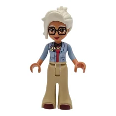 LEGO Friends Renee - Light Blue Jacket, Tan Trousers Bell-Bottoms, Dark…