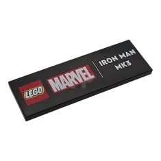LEGO Tegel 2 x 6 met rood LEGO Marvel-logo en wit…