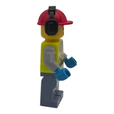 LEGO Airport Worker - Male, Neon Yellow Safety Vest with Reflective…