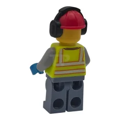 LEGO Airport Worker - Male, Neon Yellow Safety Vest with Reflective…