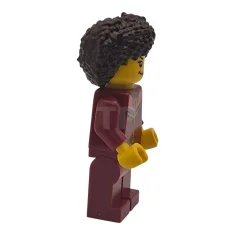 LEGO Woman - Dark Red Tracksuit, Dark Brown Coiled Hair