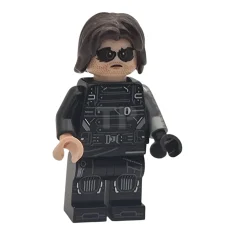 LEGO Winter Soldier - Dark Brown Hair, Black and Light Nougat…