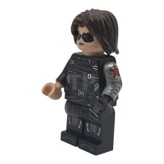LEGO Winter Soldier - Dark Brown Hair, Black and Light Nougat…
