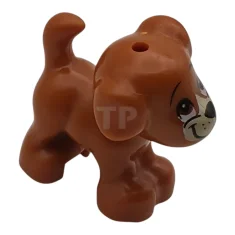 LEGO Dog, Mini Doll Style, Puppy, Standing with Reddish Brown Eyes…