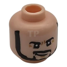 LEGO Minifigure, Head with Black Eyebrows, Full Beard and Moustache, Lower…