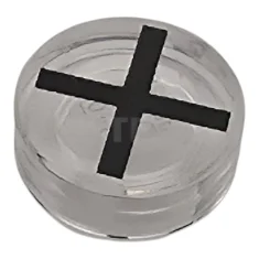 LEGO Tegel, rond, 1 x 1, met zwart 'X'-patroon