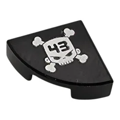 LEGO Tile, Round 1 x 1 Quarter with '43' on Silver…