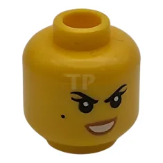 LEGO Mini-figurine, tête réversible de femme : sourcils noirs, cils, grain…