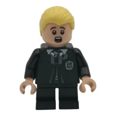 LEGO Draco Malfoy - Black Slytherin Robe and Short Legs, Grin…