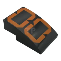 LEGO Slope, Curved 3 x 2 with Stylized Orange '00' Pattern