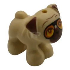 LEGO Dog, Mini Doll Style, Pug, Standing with Reddish Brown Muzzle,…