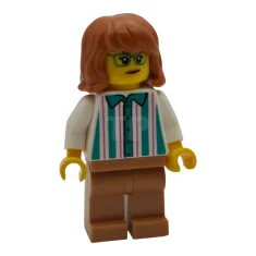 LEGO Ice Cream Vendor - Female, White Shirt with Dark Turquoise…