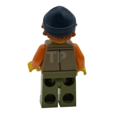 LEGO Fisherman - Dark Tan Vest over Orange Shirt, Olive Green…