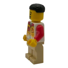LEGO Pizza Chef - Male, Tan Legs, Black Hair