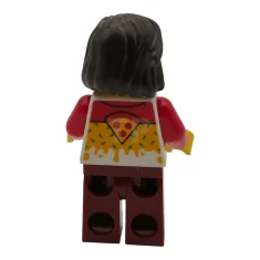 LEGO Pizza Delivery Driver - Female, Dark Red Legs, Dark Brown…