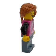 LEGO Pizza Restaurant Patron - Female, Dark Pink Hoodie, Sand Blue…
