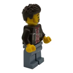 LEGO Car Wash Patron - Male, Dark Brown Jacket over Red…