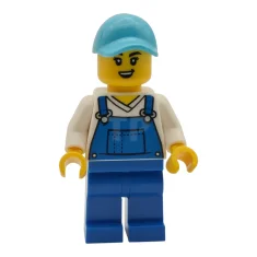LEGO Car Wash Worker - Female, Blue Overalls and Legs, Medium…