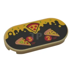 LEGO Tile, Round 2 x 4 Oval with Red Pepperoni Pizza…