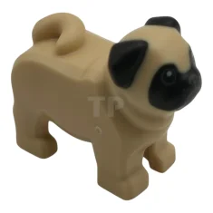 LEGO Dog, Pug with Molded Black Face and Ears and Printed…