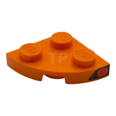LEGO Plate, Round Corner 2 x 2 with Reddish Orange Blinker…