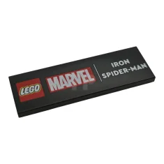 LEGO Tile 2 x 6 with LEGO Marvel Logo and 'IRON…