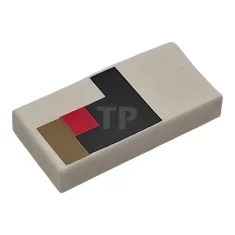 LEGO Tile 1 x 2 with Pixelated Black, Dark Tan Rectangle…
