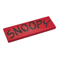 LEGO Tile 2 x 6 with Black 'SNOOPY' Pattern