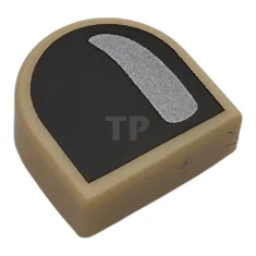 LEGO Tile 1 x 1 Half Circle with Fingernail Pattern