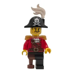 LEGO Pirate Captain - Male, Pearl Gold Epaulettes, Red Coat with…