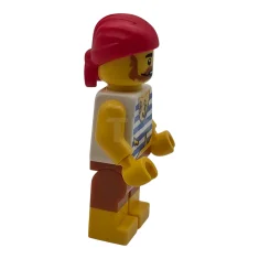 LEGO Pirata: hombre, camisa blanca con el dobladillo deshilachado y rayas…