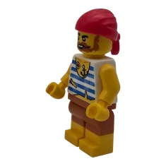 LEGO Pirata: hombre, camisa blanca con el dobladillo deshilachado y rayas…