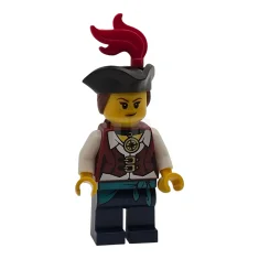 LEGO Pirate - Female, Dark Red Vest over White Shirt, Dark…