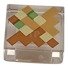 LEGO Tile 1 x 1 with Pixelated Medium Brown, Bright Light…