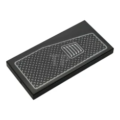 LEGO Tegel 2 x 4 met donkerzilveren en zilveren traanplaat en…