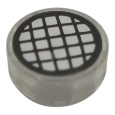 LEGO Tile, Round 1 x 1 with Black Grid on White…