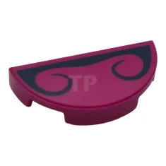 LEGO Tile 1 x 2 Round Half with Nostrils Outline Pattern