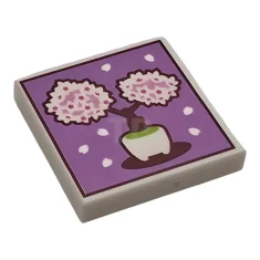 LEGO Tile 2 x 2 with Sakura Bonsai Tree Pattern